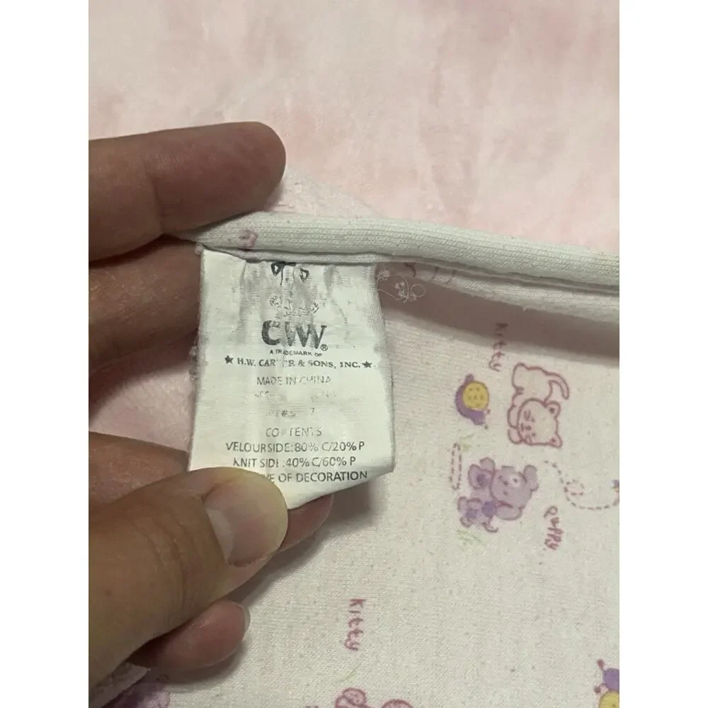 HW Carter & Sons “My Little Kitty” Puppy Snail Pink Baby Blanket
